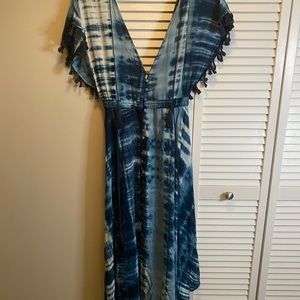 Tie dye blue beach dress